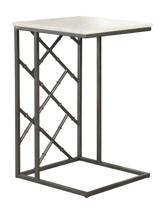 Accent Table with Marble Top White