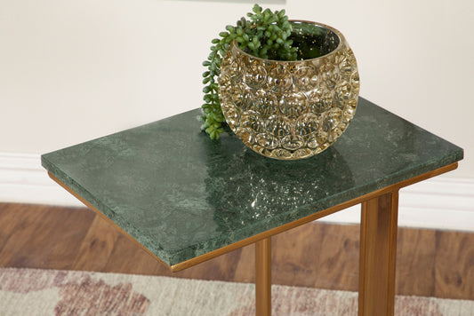Accent Table with Marble Top Green