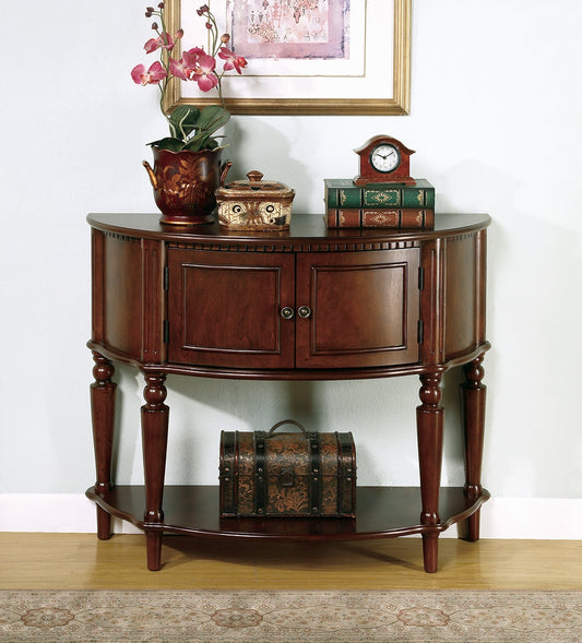 Hue Traditional Brown Curved Front Console Table