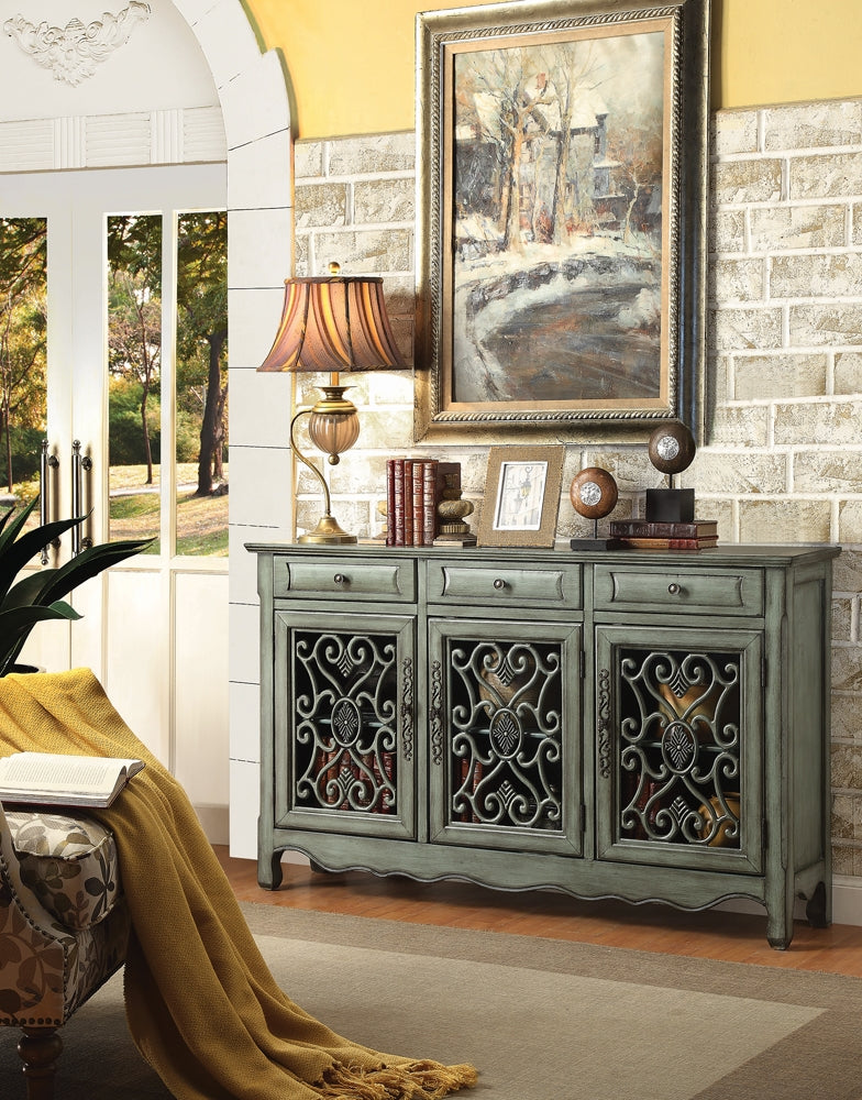 Brielle Accent Cabinet In Antique Green Finish
