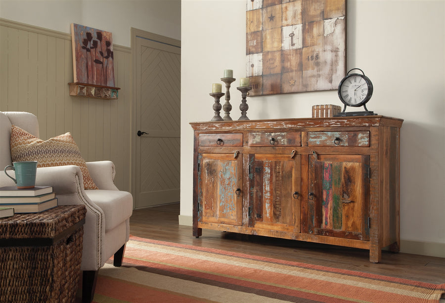 WB Rustic Cabinet in Reclaimed Wood Finish-Handmade in India
