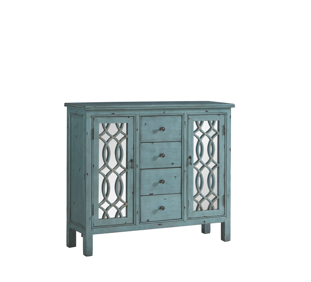 4-drawer Accent Cabinet Antique Blue