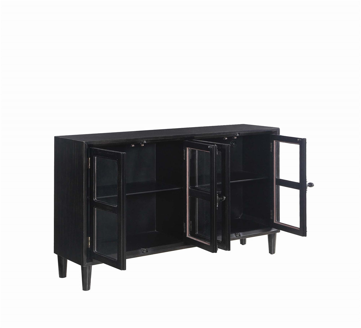 Santee Antique French Inspired Black Finish Accent Cabinet
