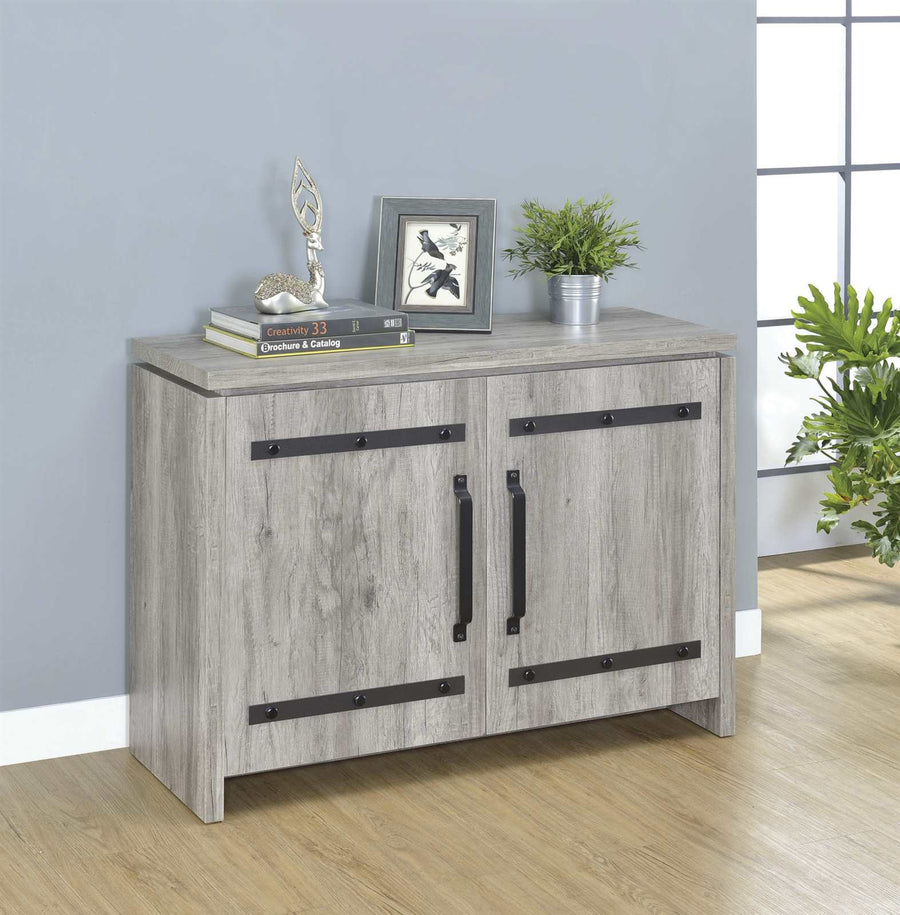 2-Door Accent Cabinet Grey Driftwood