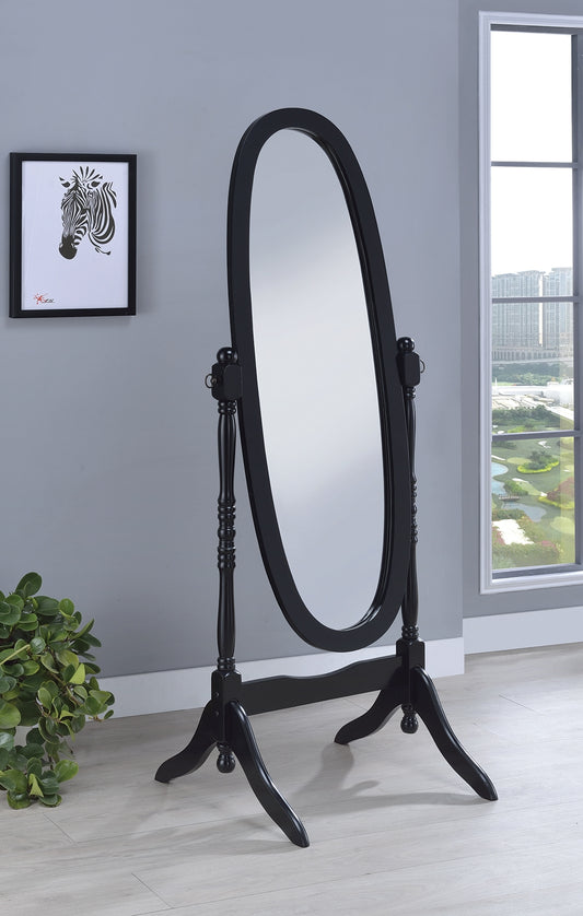 Oval Black Cheval Mirror