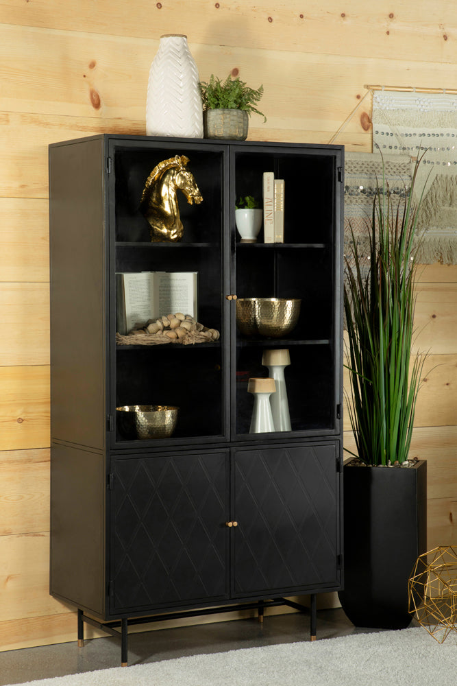 Rectangular 4-door Cabinet Matte Black