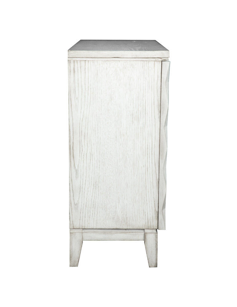 Accent Cabinet With Carved Door Antique White