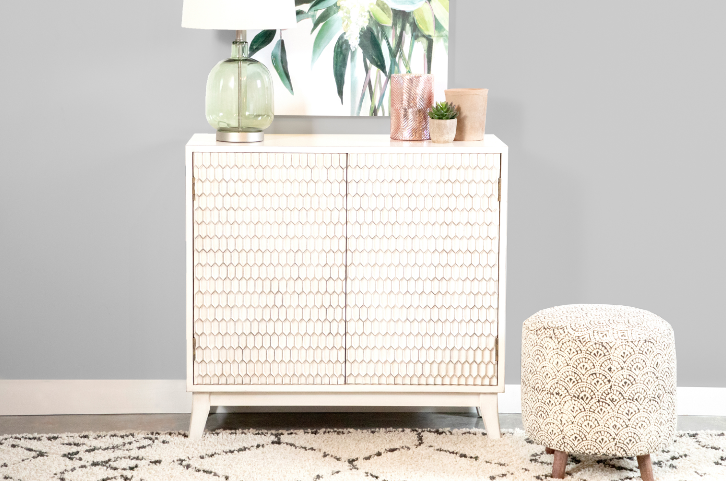 Rectangular 2-Door Accent Cabinet White