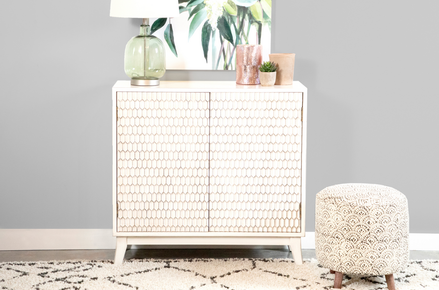 Rectangular 2-Door Accent Cabinet White