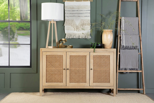Rectangular 3-door Accent Cabinet Natural