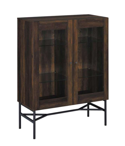 2-door Accent Cabinet with Glass Shelves