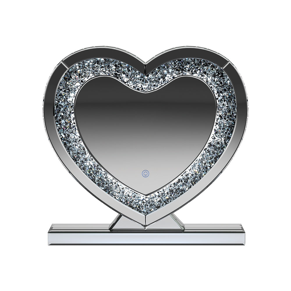 Heart Shape Silver Table Mirror