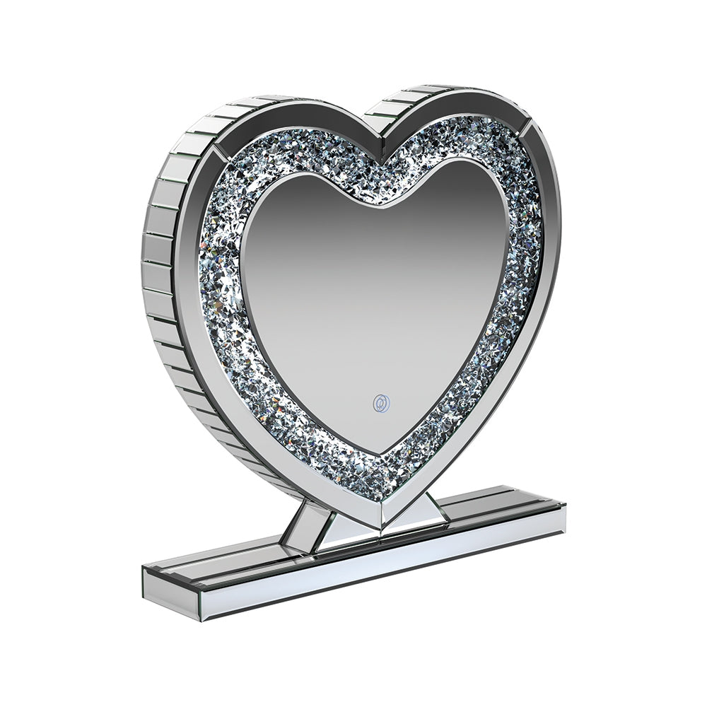 Heart Shape Silver Table Mirror