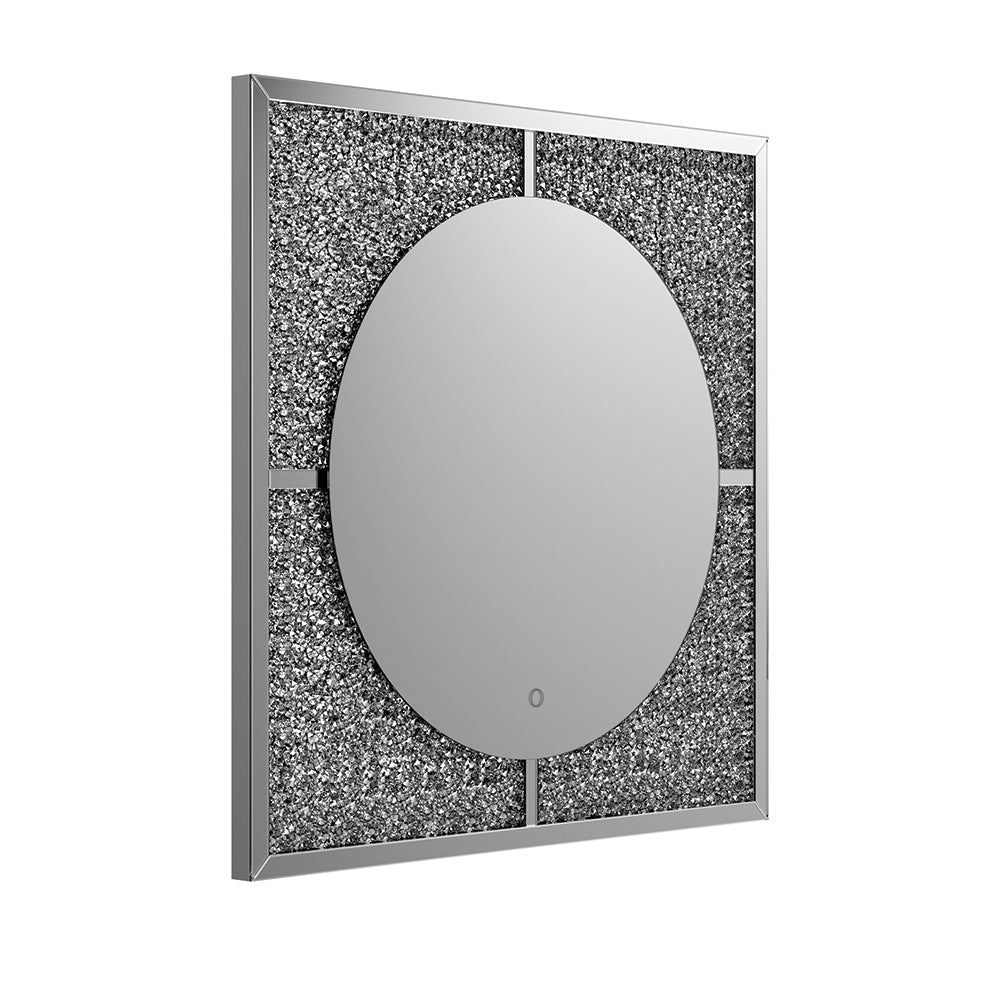 Silver & Black LED Wall Mirror