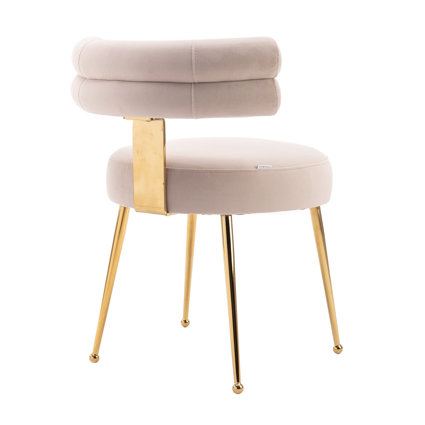 Coolmore Contemporary Beige Velvet Side Chairs with Gold Legs Set of 2