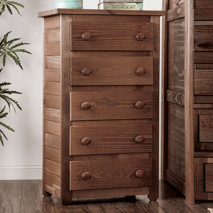 Arlette Rustic American Pine 5-Drawer Chest