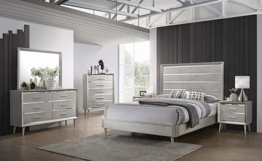 Zane Collection Sterling Metallic King Bed