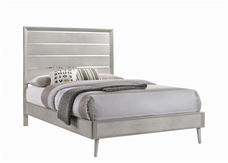 Zane Collection Sterling Metallic Queen Bed