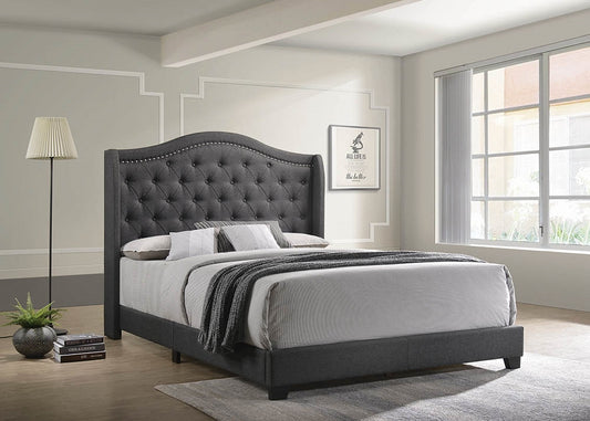 Arielle Camel Back Queen Bed Gray