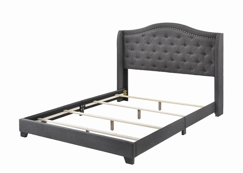 Arielle Camel Back King Bed Gray