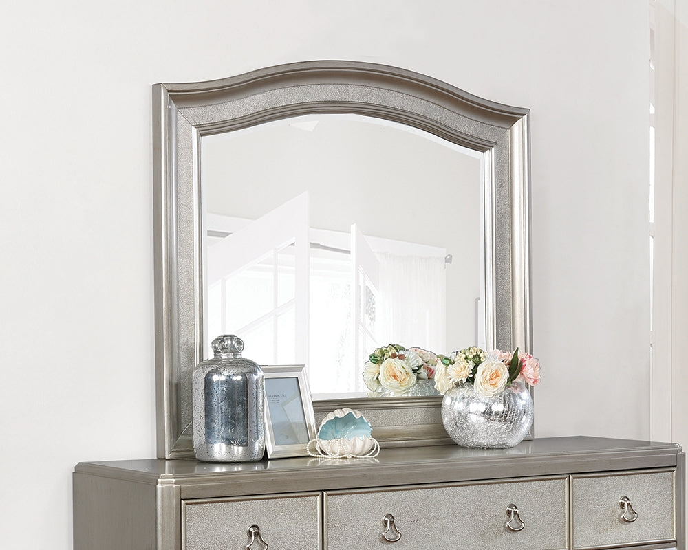 Daliah Metallic Platinum Arched Dresser Mirror