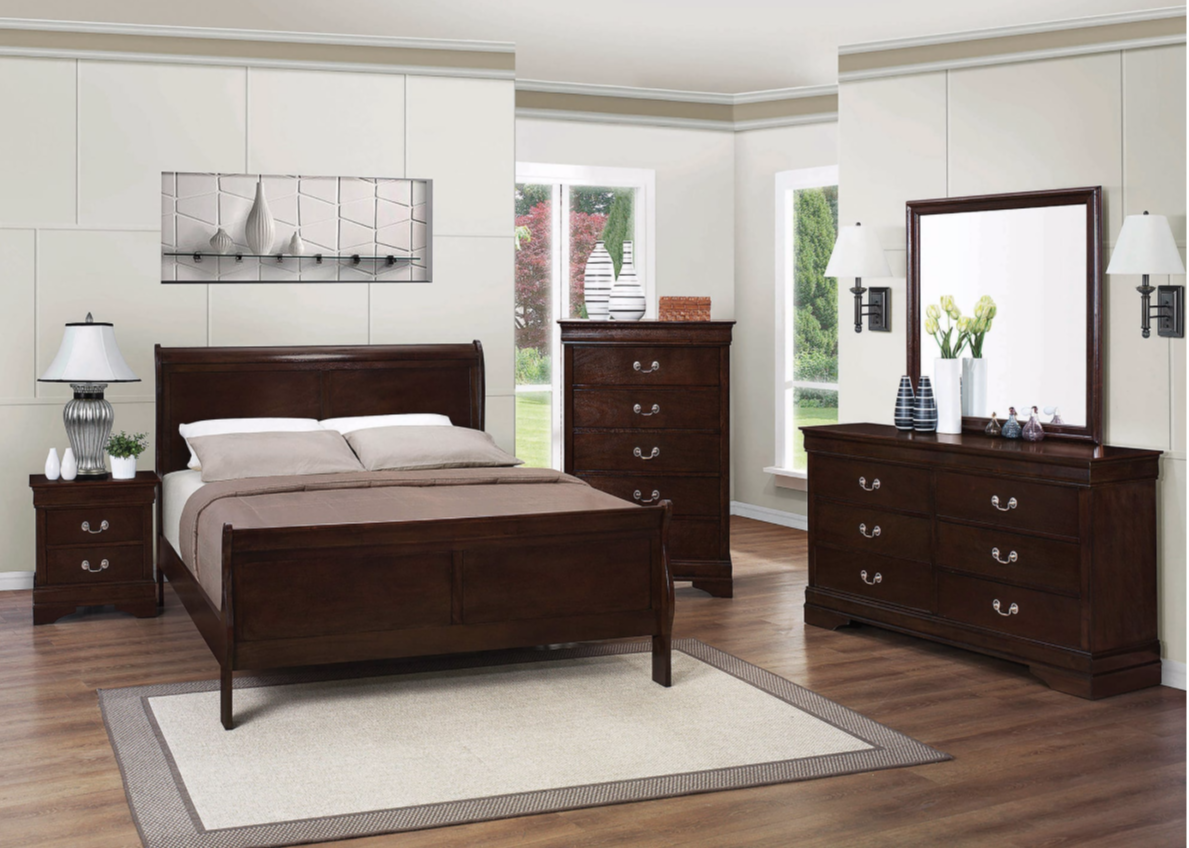 Wyoming Classic Cappuccino Finish Queen Sleigh Bed