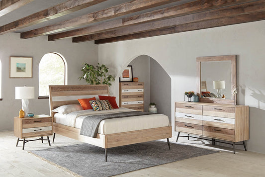 Marlow Rough Sawn Varied Natural Finish Queen Platform Bed