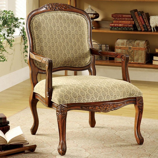 Quintus Traditional Antique Oak Accent Chair