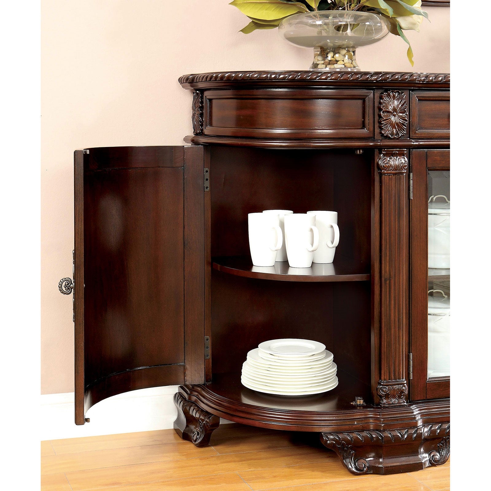 Bellagio Traditional Dining Server in Brown Cherry