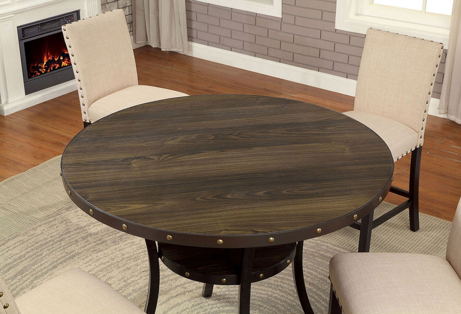 Kaitlin Light Walnut Round Counter Height Dining Table