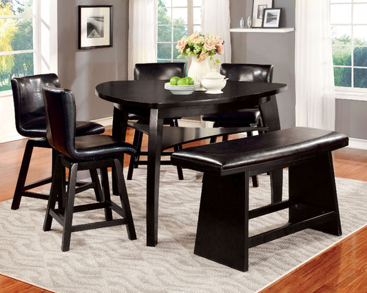 Hurley 6 PC Counter Height Dining Set W- Triangular Table Top