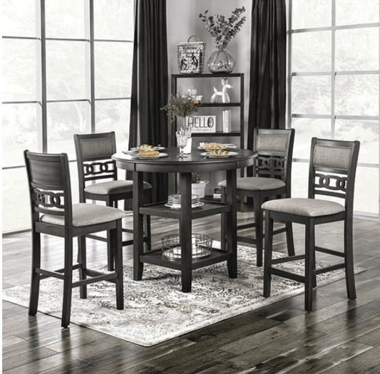 Milly Transitional Counter Height Dining Set in Gray