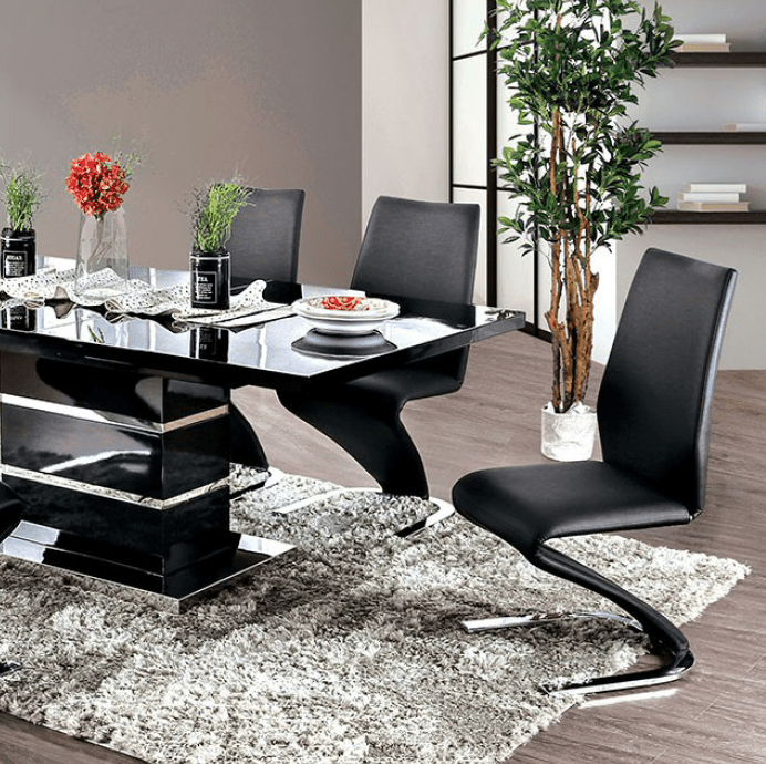 Midvale Ultra Contemporary High Gloss 5 Piece Dining Set