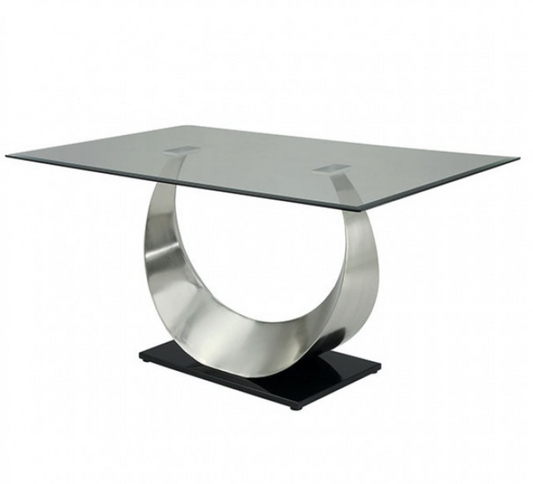 Orla Silver Finish Crescent Shape 7pc Dining Set