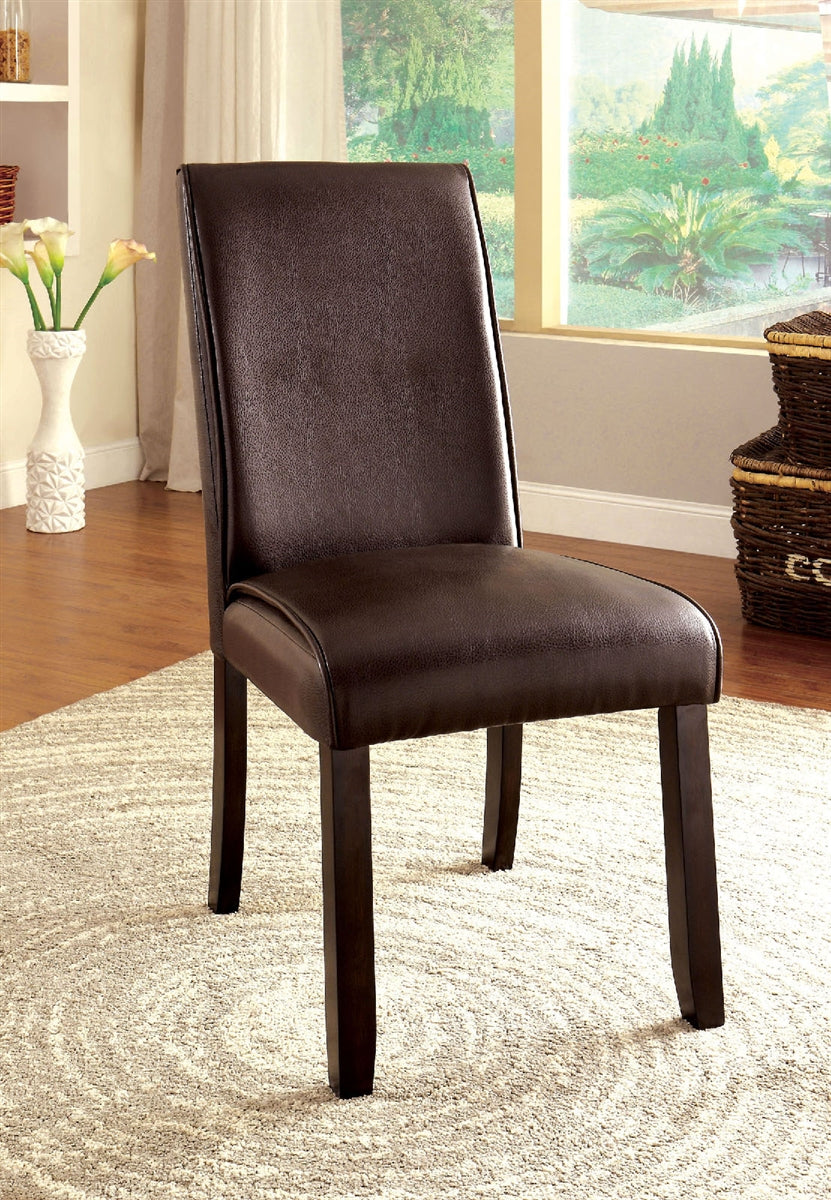 Gladstone Brown Leatherette Parsons Chair-2 Pack