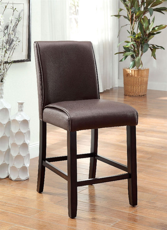 Gladstone Brown Leatherette Counter Height Parsons Chair-2 Pack