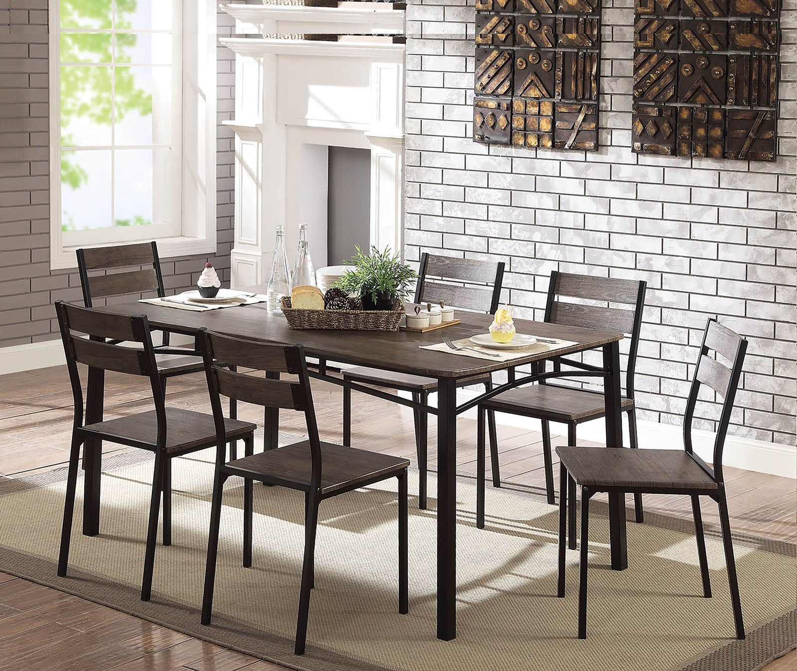 Westport Transitional Style Weathered Grey 7-Piece Dining Set