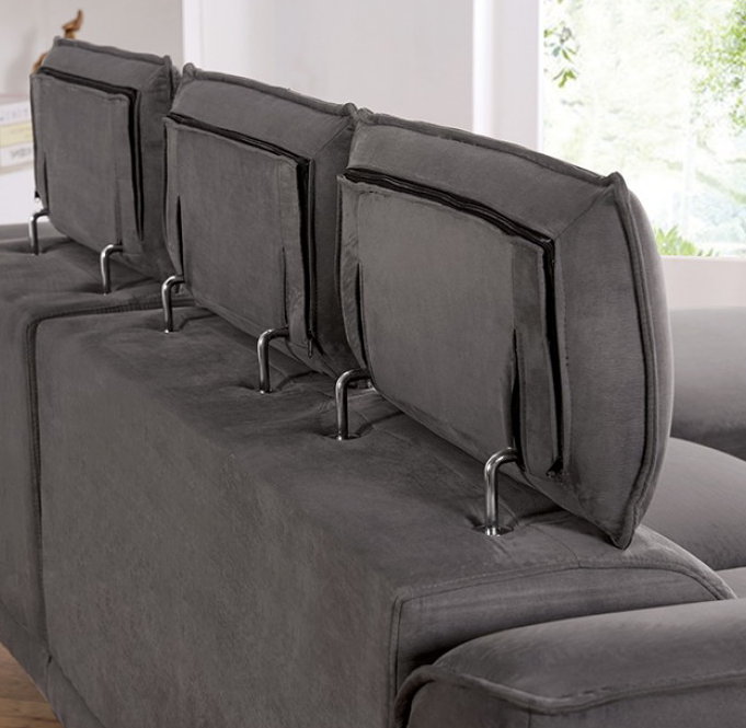 Napanee Sectional w- Adjustable Headrests in Gray
