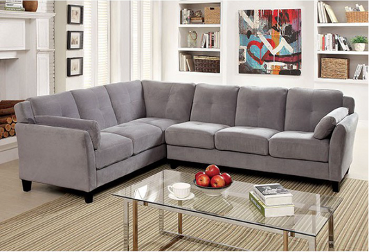 Peever Contemporary Upholstered Sectional in Gray