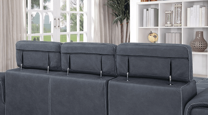 Patty Multi Functional Sleeper Sectional in Blue-Gray