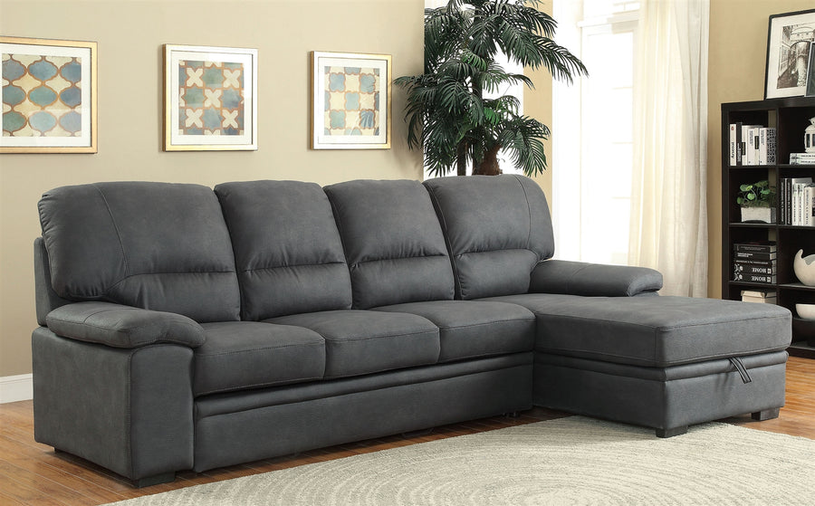 Alcester Sectional W- Convertible Bed in Graphite