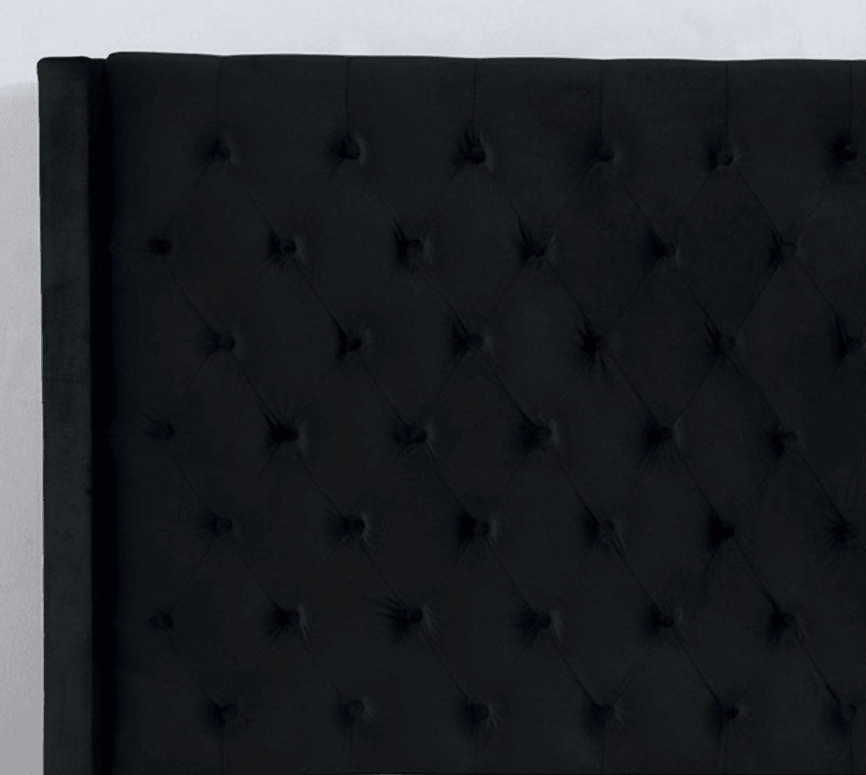 Ryleigh Queen Button Tufted Wingback Bed in Black
