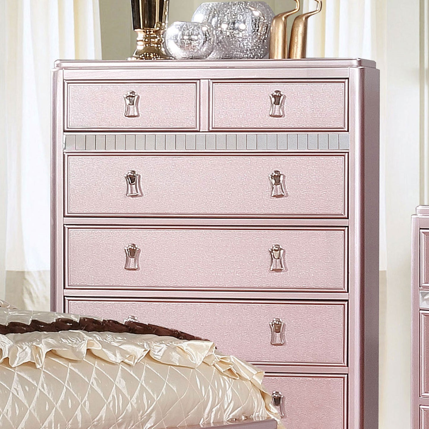 Avior Rose Gold 5-Drawer Chest
