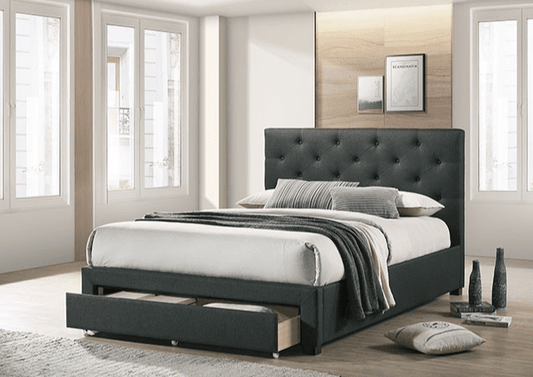 Sybella Upholstered Storage Bed in Dark Gray