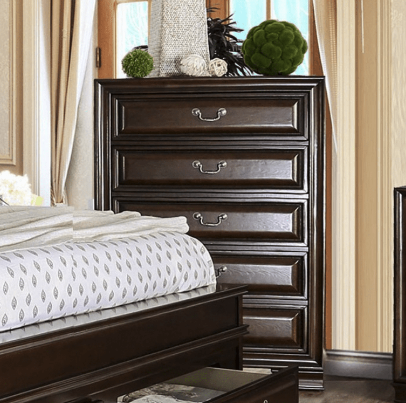 Brandt 5-Drawer Chest with Cedar Lined Drawers in Brown Cherry