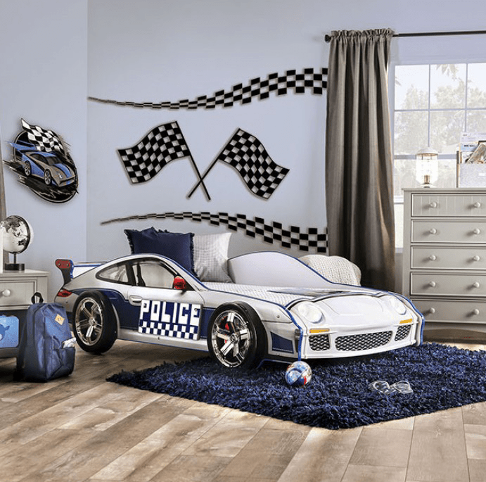 Poe Poe Police Racer Twin Bed