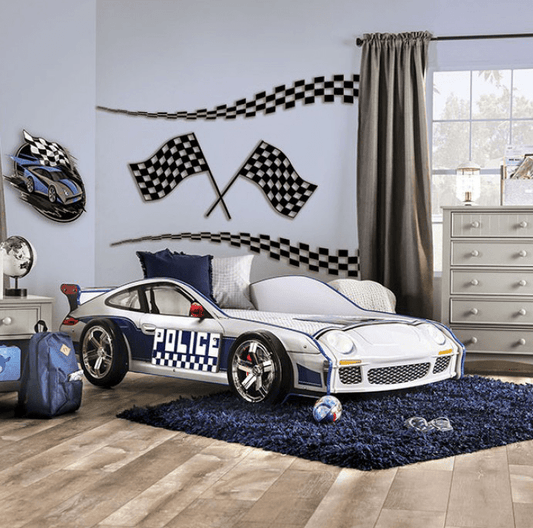 Poe Poe Police Racer Twin Bed