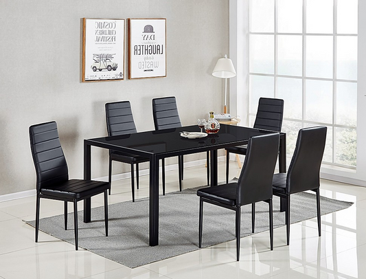 Chanti 7-Piece Dining Set in Black
