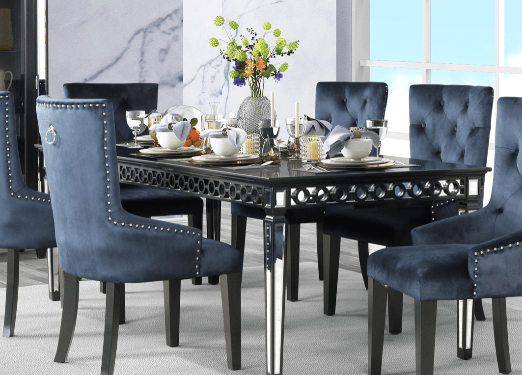 Acme Furniture Varian II Dining Set in Black & Silver