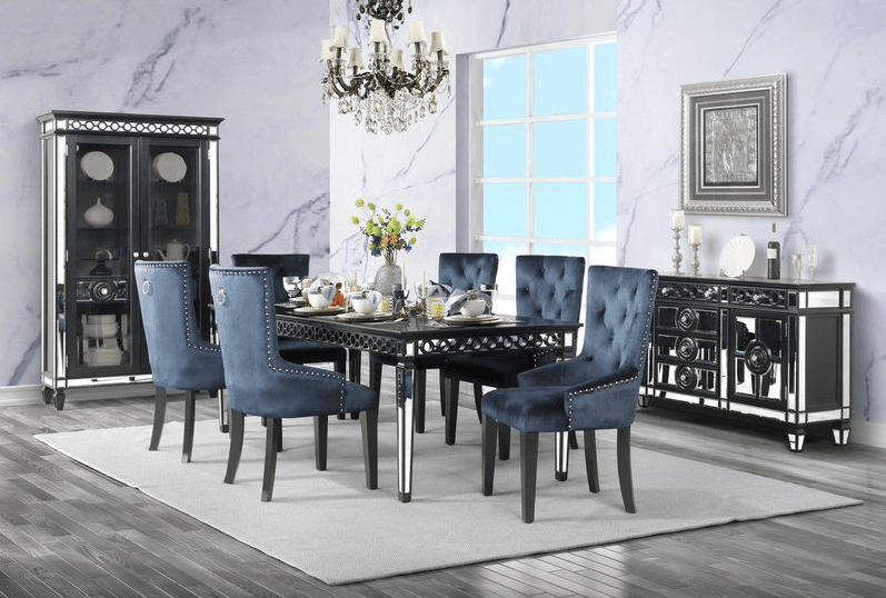 Acme Furniture Varian II Dining Set in Black & Silver
